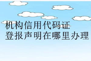 機(jī)構(gòu)信用代碼證登報(bào)聲明在哪里辦理